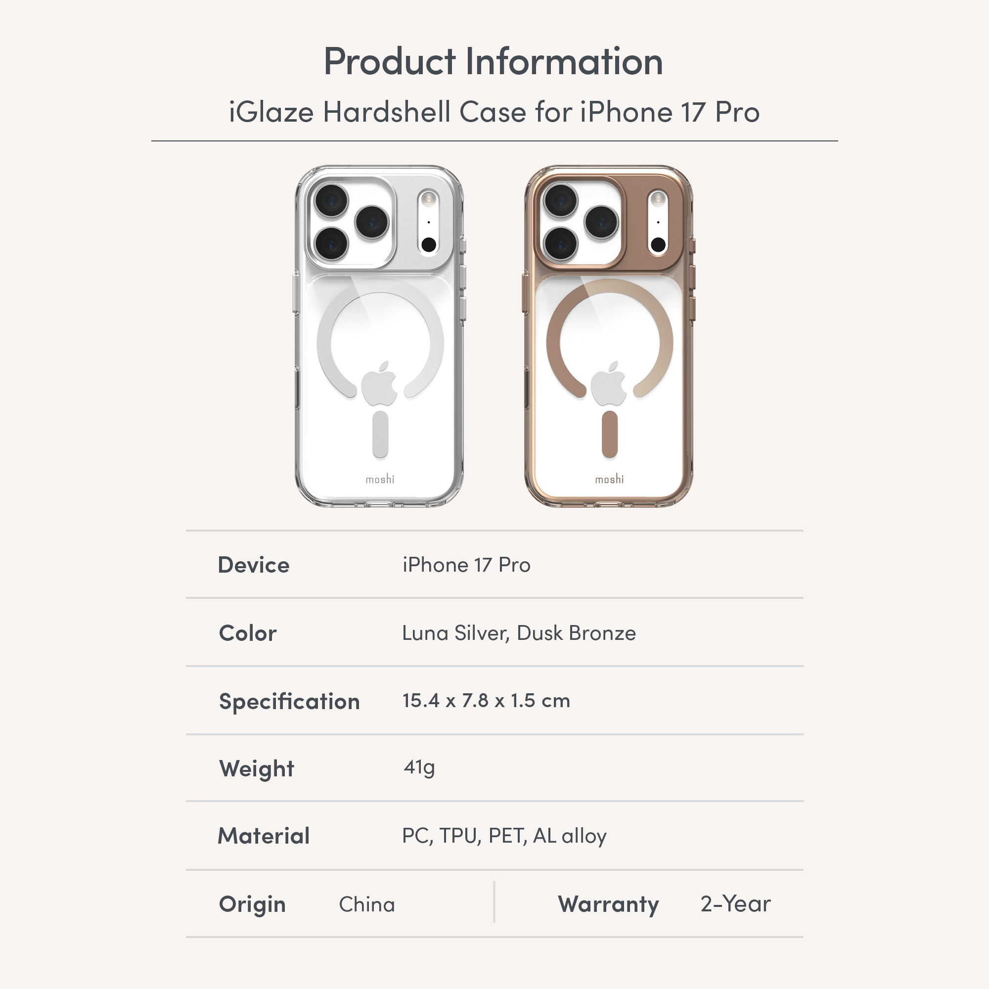 iGlaze for iPhone 17 Pro - Dusk Bronze