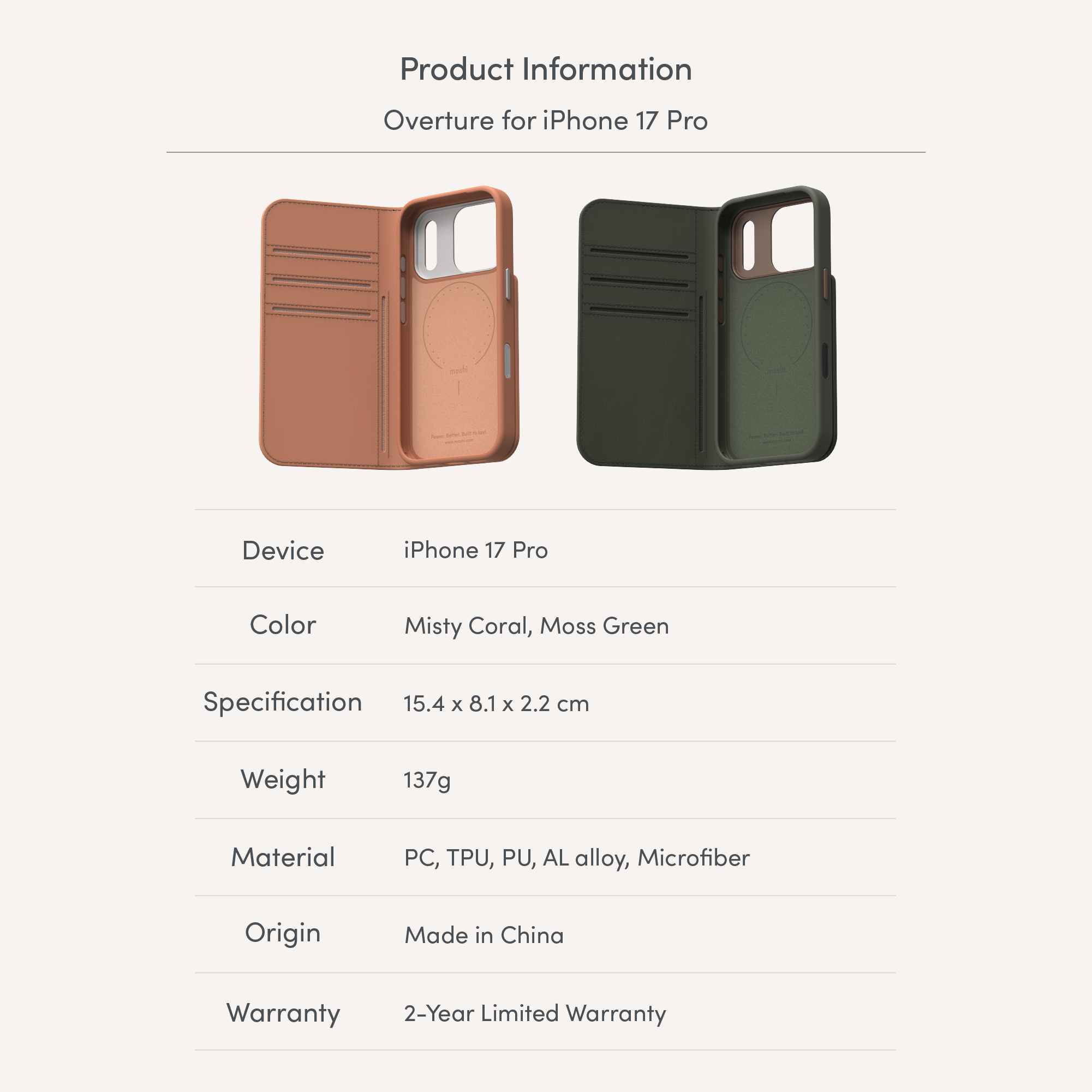 Overture for iPhone 17 Pro - Moss Green