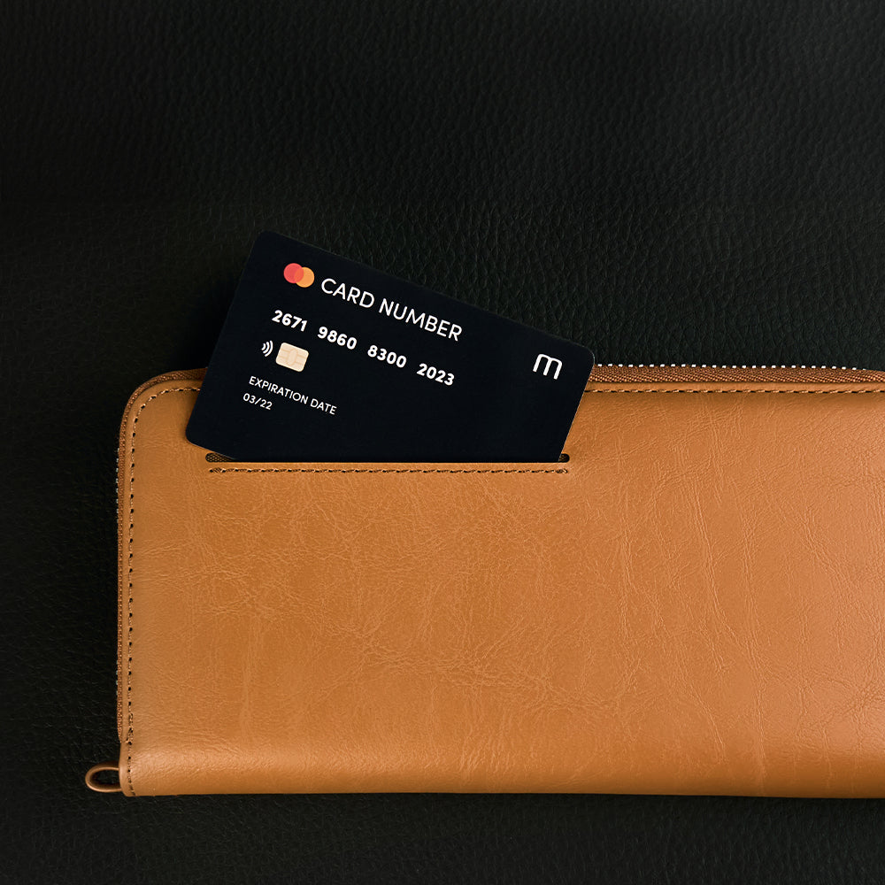 Folia Zip-Around Long Wallet - Charcoal Black