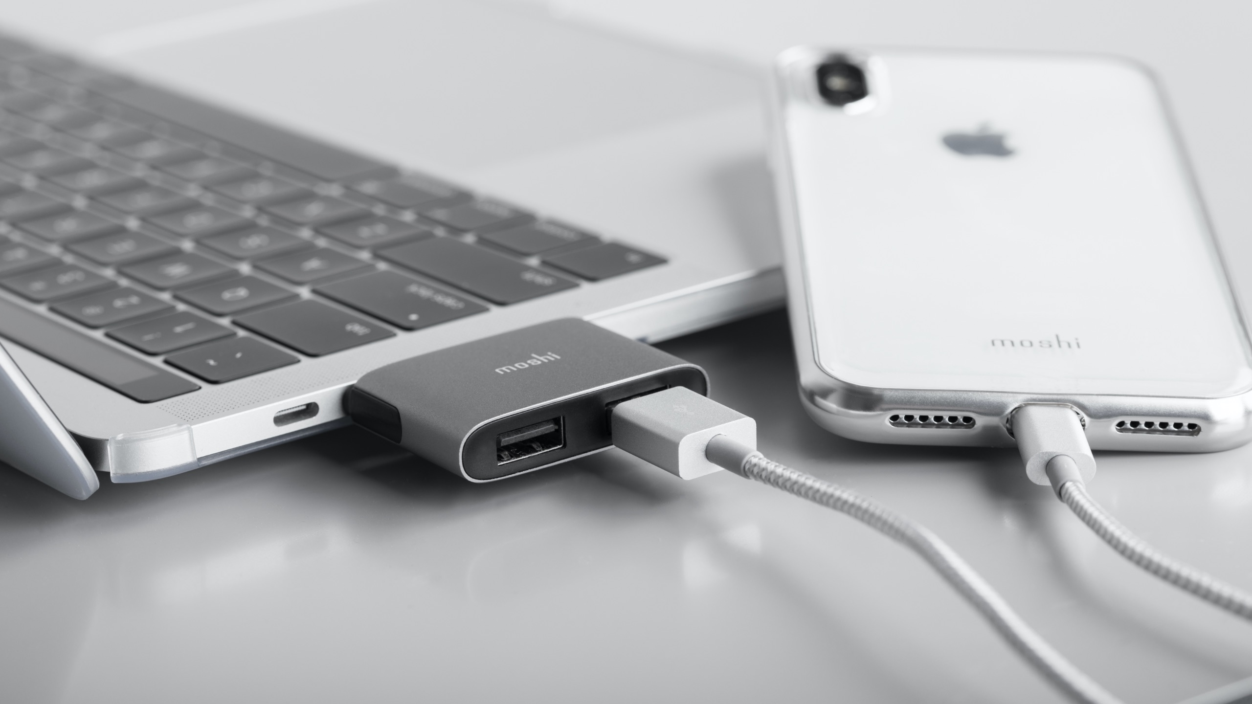 USB-C to Dual USB-A Adapter - Titanium Gray