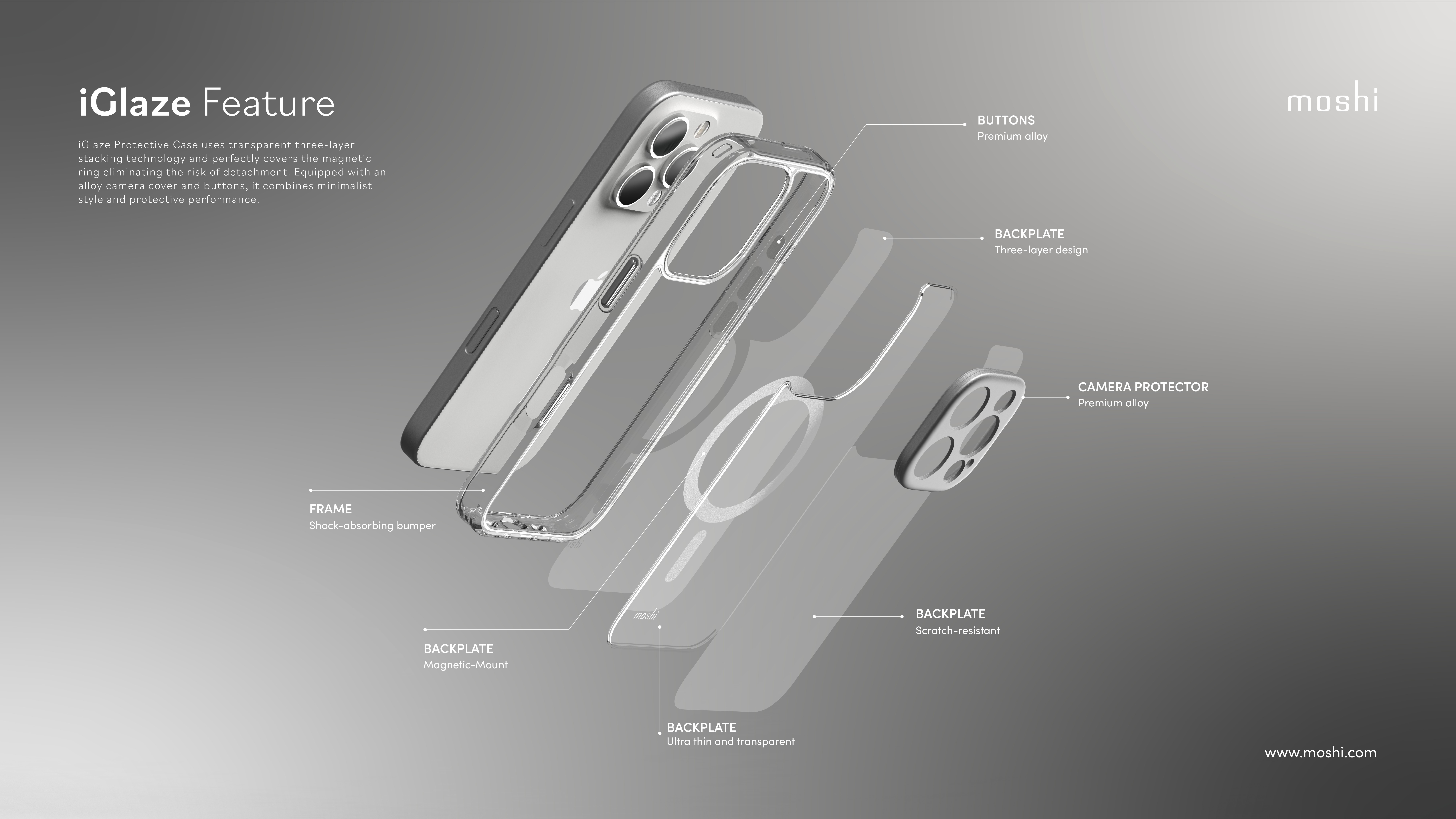 iGlaze for iPhone 16 Pro Max (MagSafe) - Luna Silver
