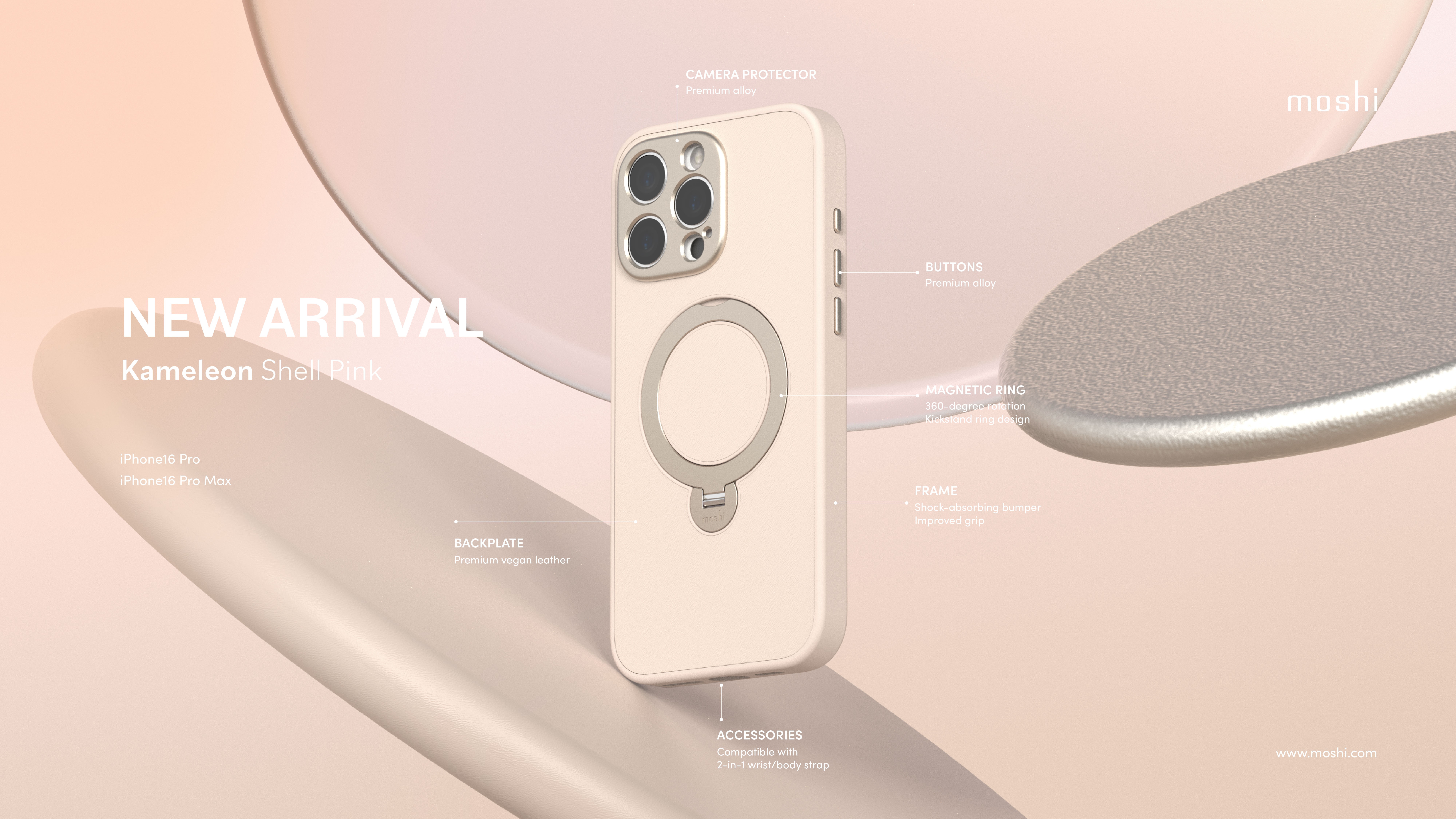 Kameleon for iPhone 16 Pro Max (MagSafe) - Shell Pink