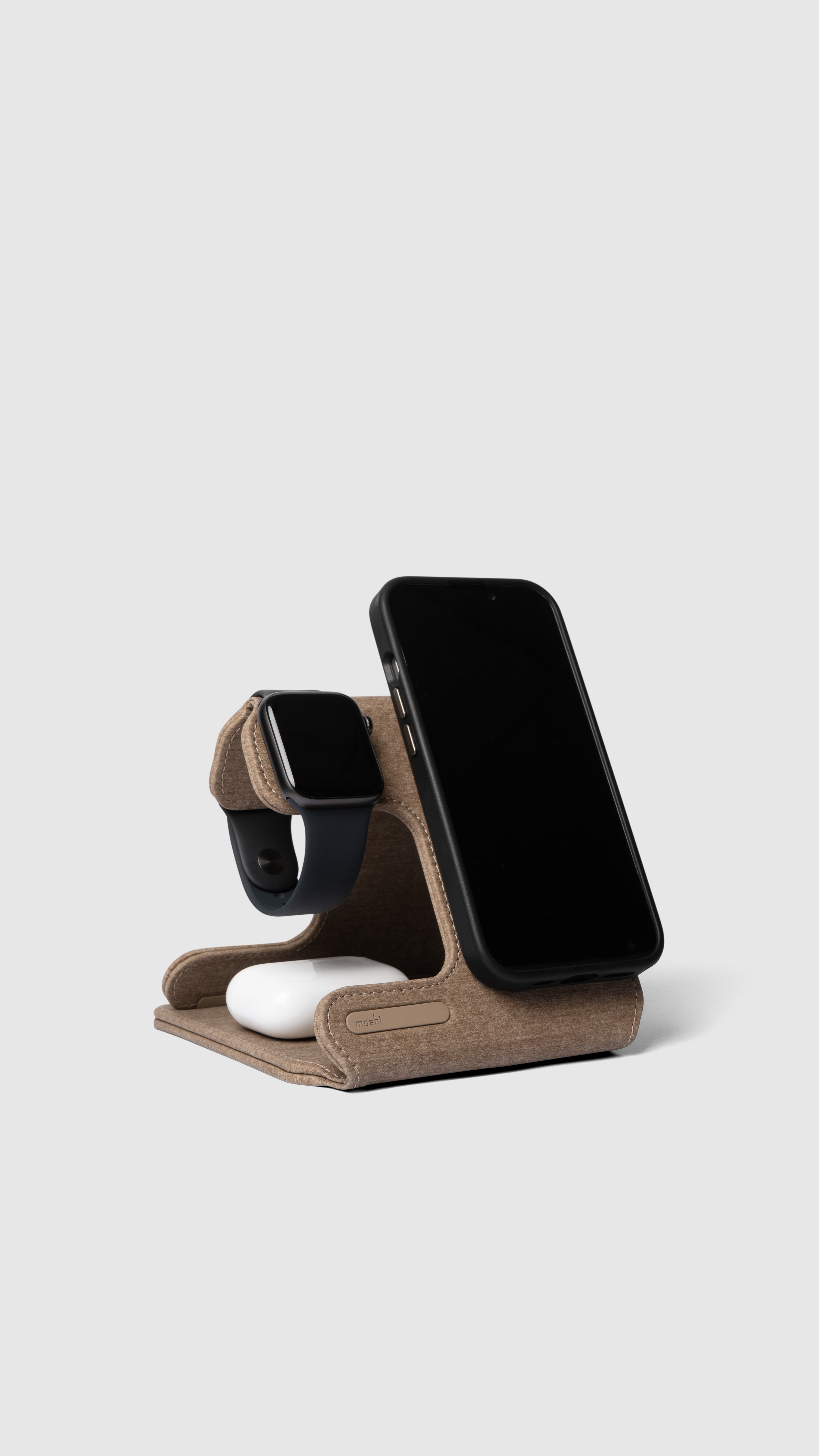 Taita M 3-in-1 Foldable Wireless Charging Station - Sandstone Brown
