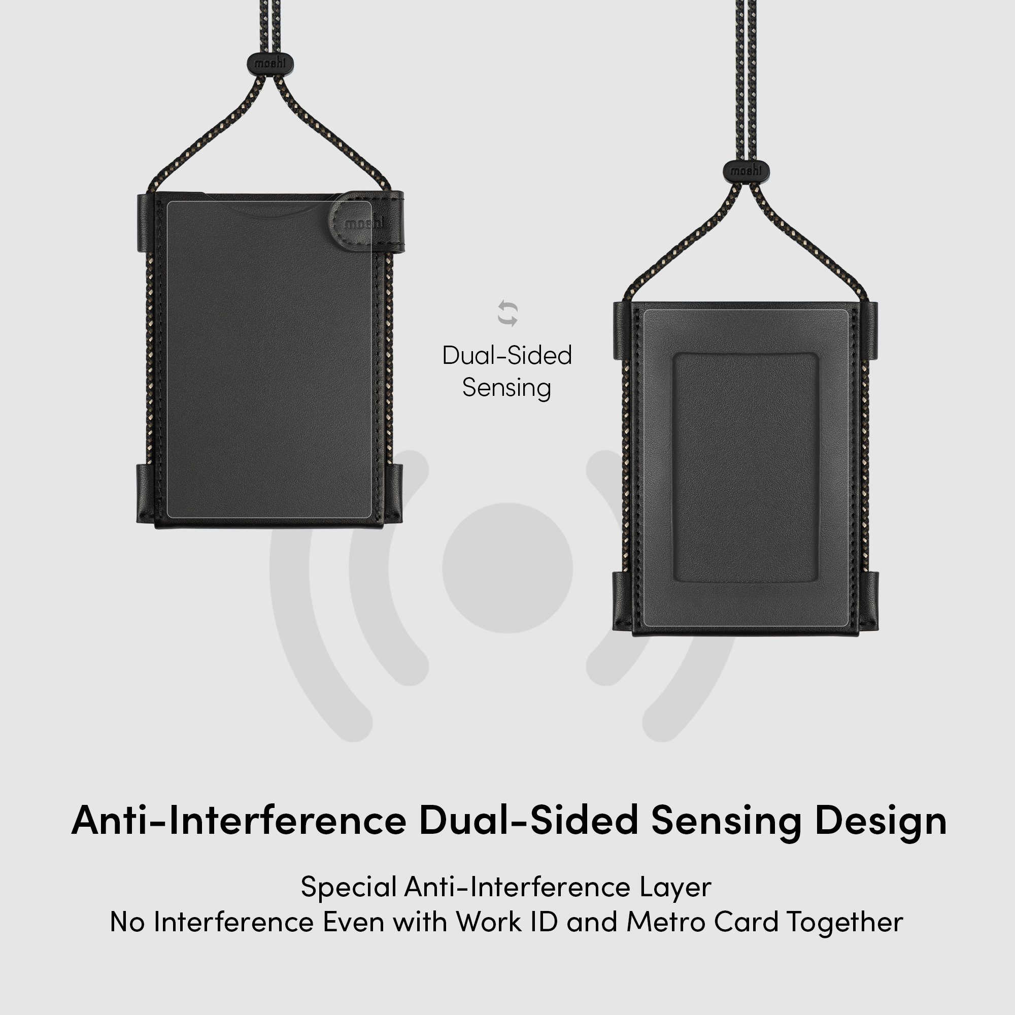 Dual-Sided Vertical & Horizontal Badge/ID Holder - Midnight Black