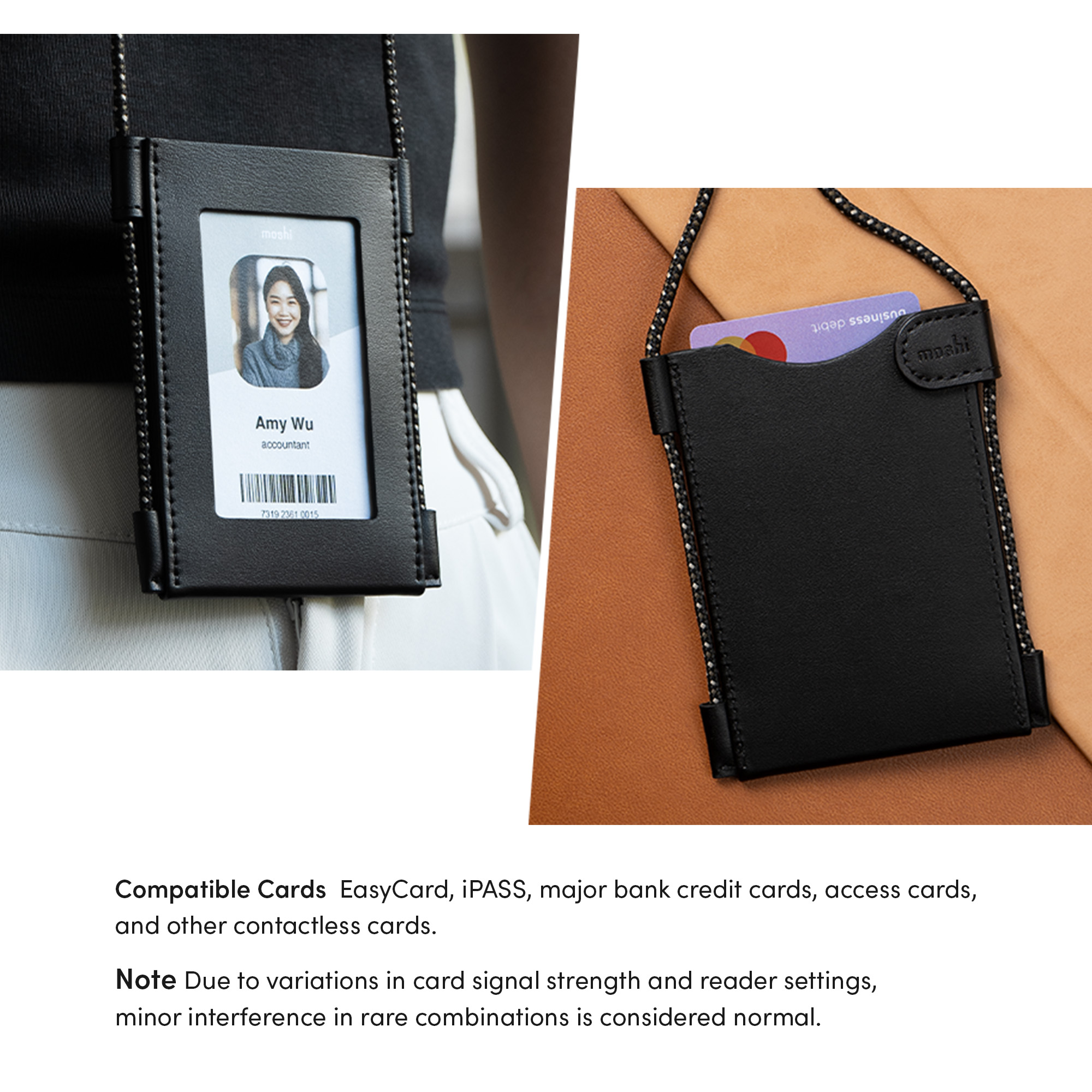 Dual-Sided Vertical & Horizontal Badge/ID Holder - Midnight Black