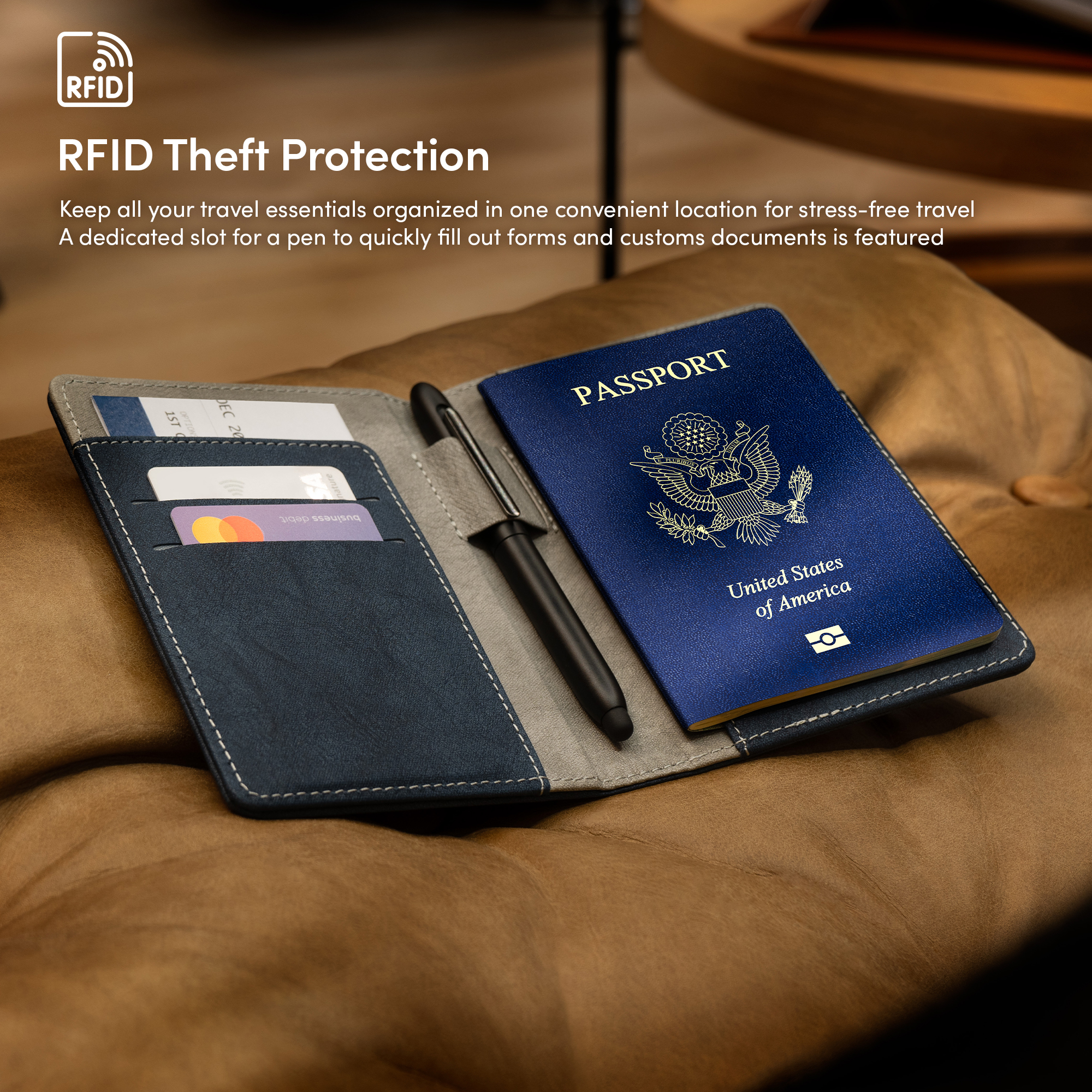 Passport Finder Holder - Midnight Blue
